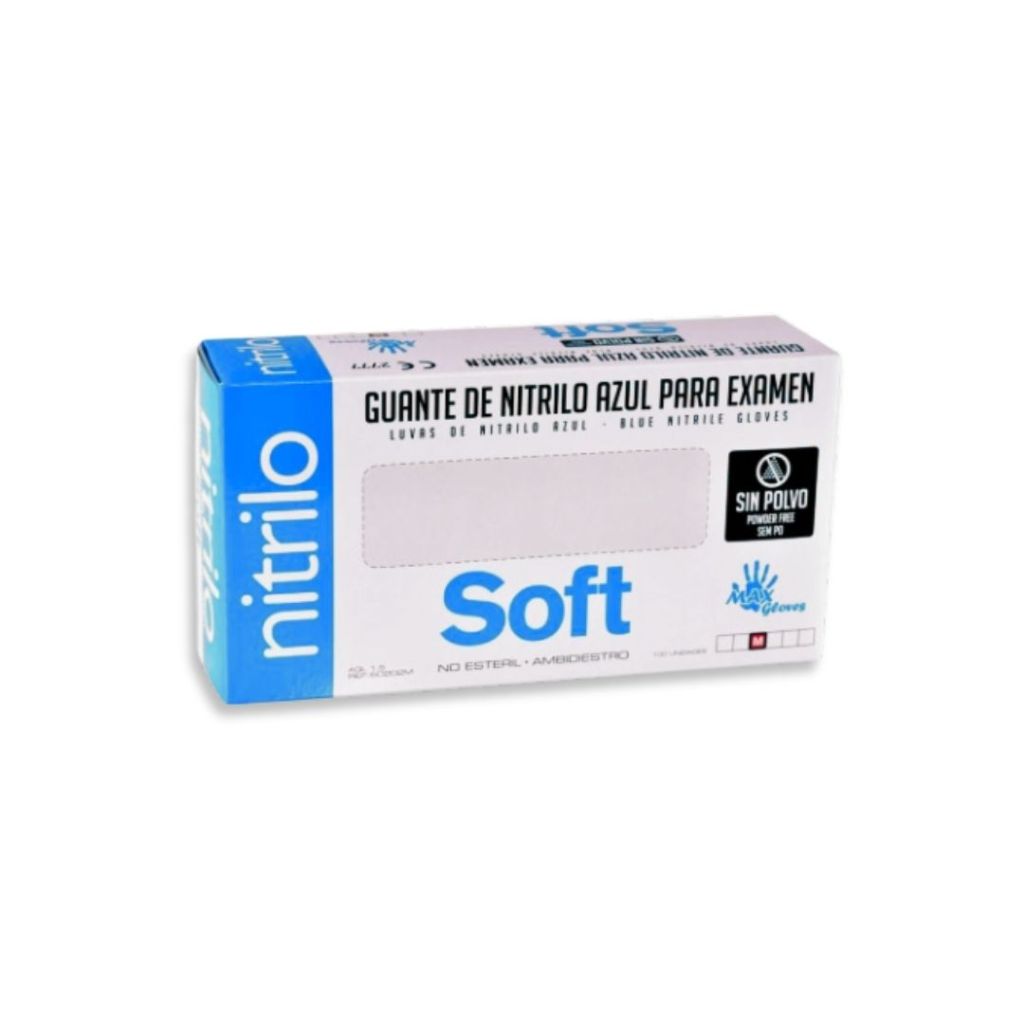 Guantes de Nitrilo Soft 3,5 g Azul Sin Polvo – Caja 100 uds | Resistentes, Profesionales y Sin Látex